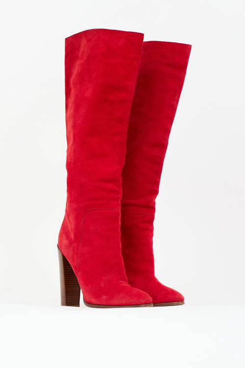 Celine Suede Knee Boot