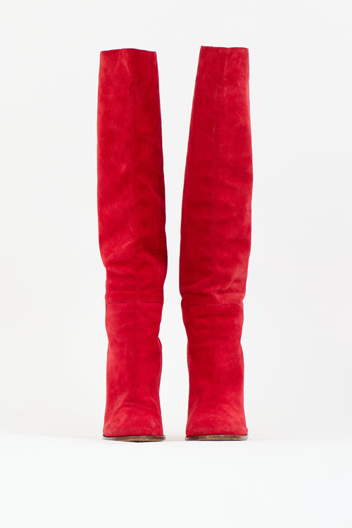 Celine Suede Knee Boot