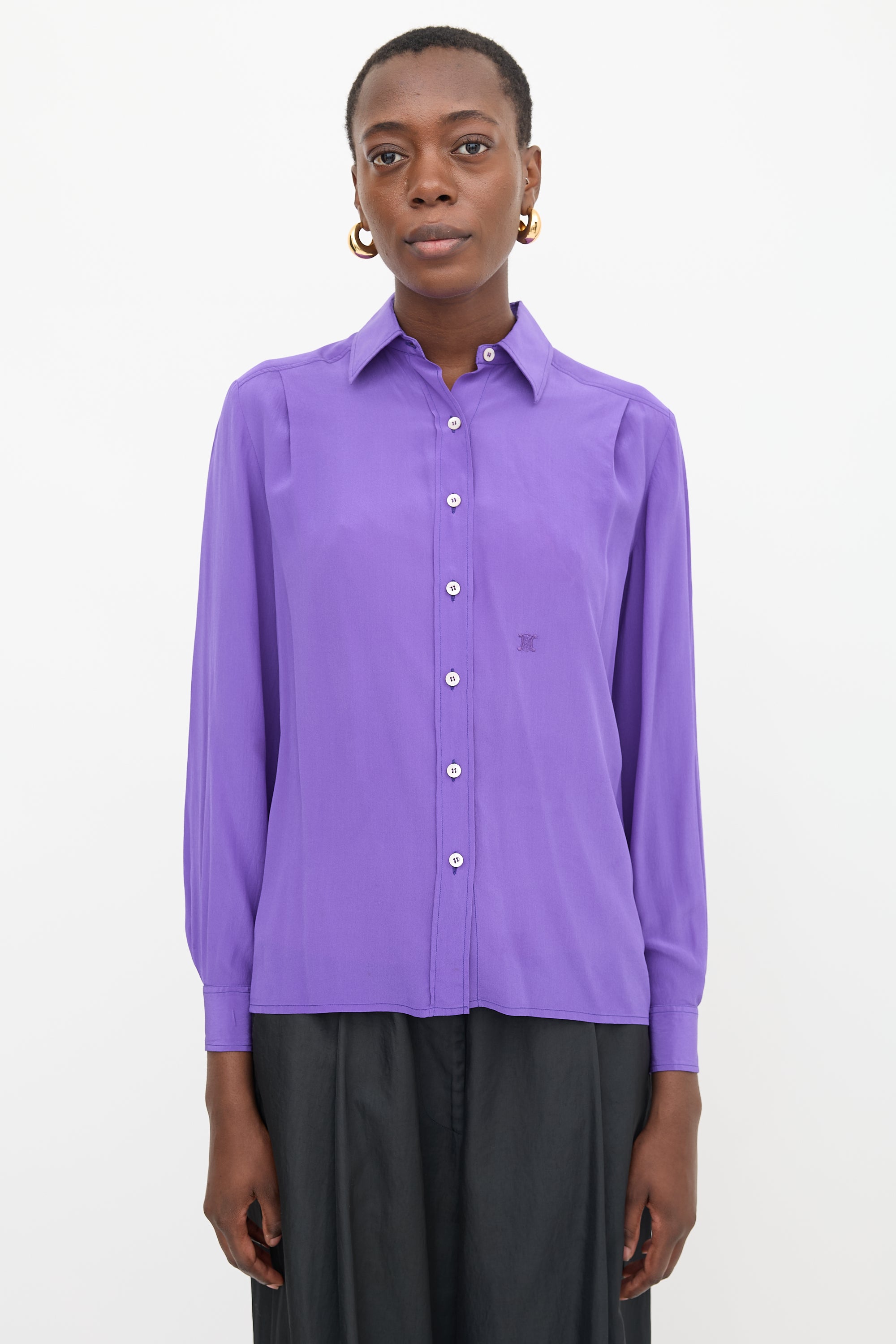 Celine Vintage Silk Triomphe Blouse