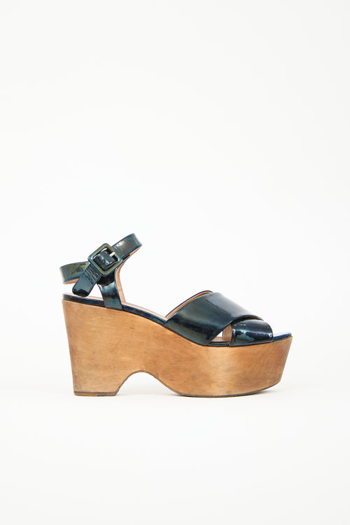 Celine Leather Wedge Sandal