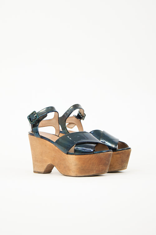 Celine Leather Wedge Sandal
