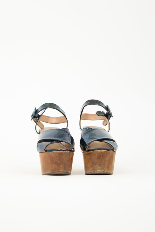 Celine Leather Wedge Sandal