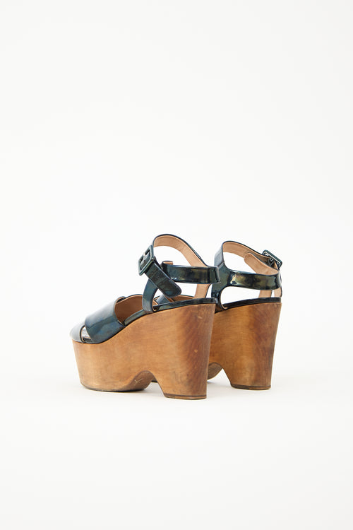 Celine Leather Wedge Sandal