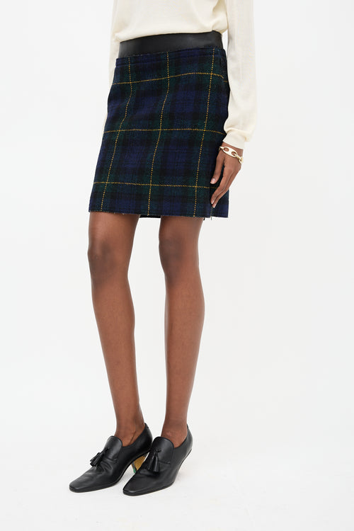 Celine Wool Tartan Mini Skirt