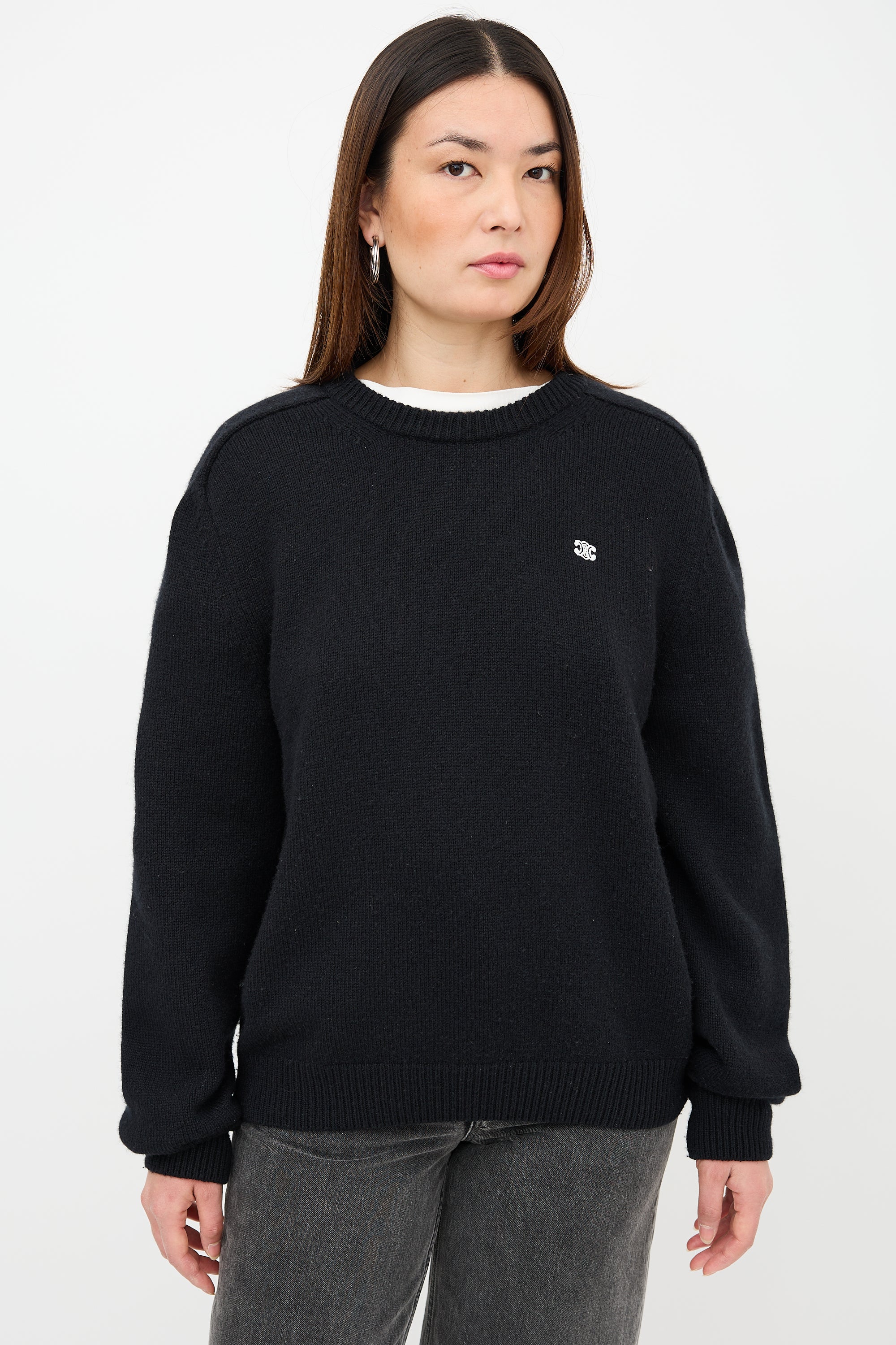 Celine Wool Triomphe Logo Sweater