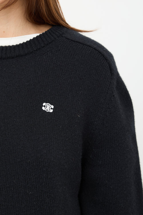 Celine Wool Triomphe Logo Sweater