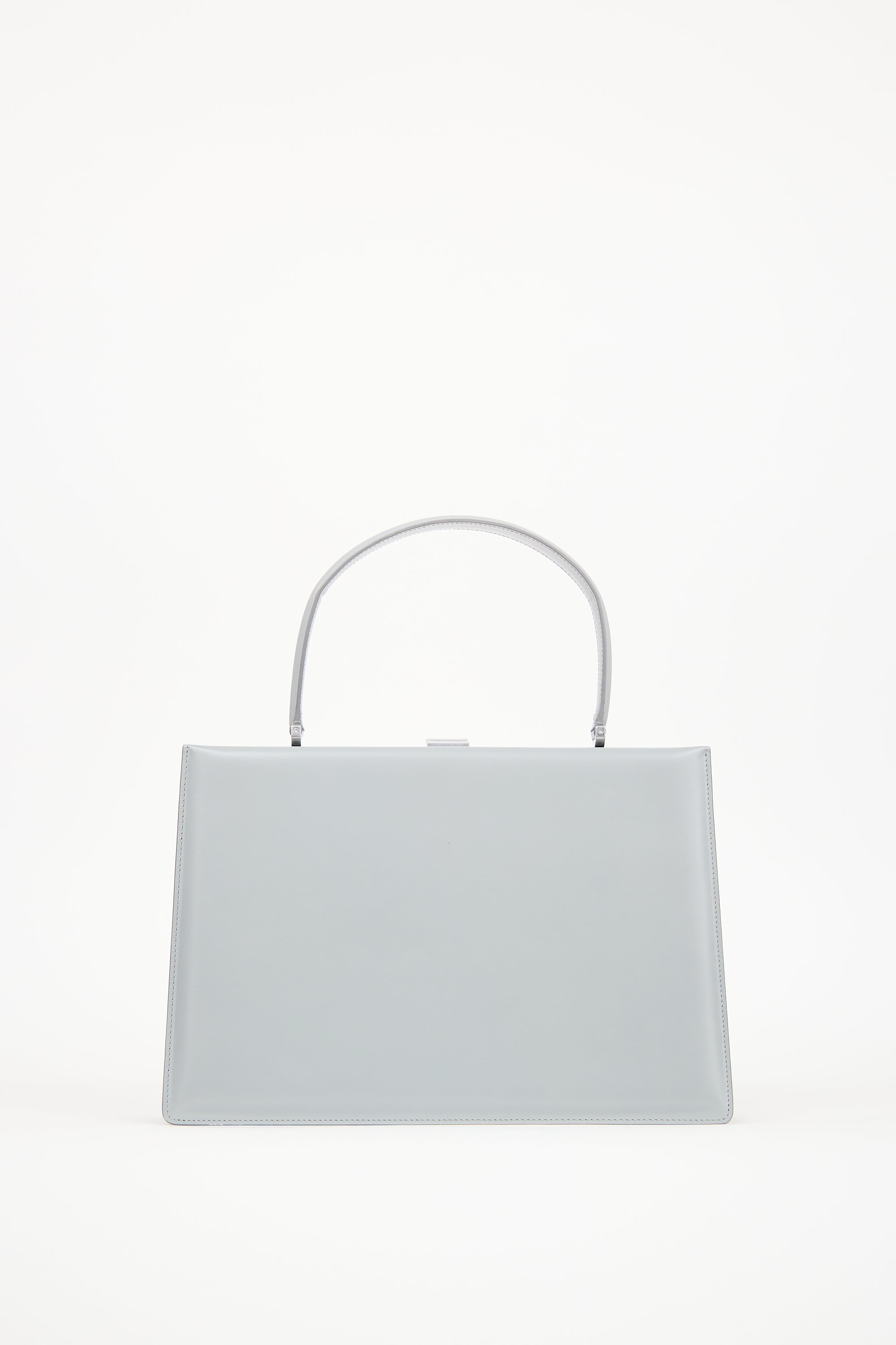 Celine Grey Leather Medium Clasp Bag