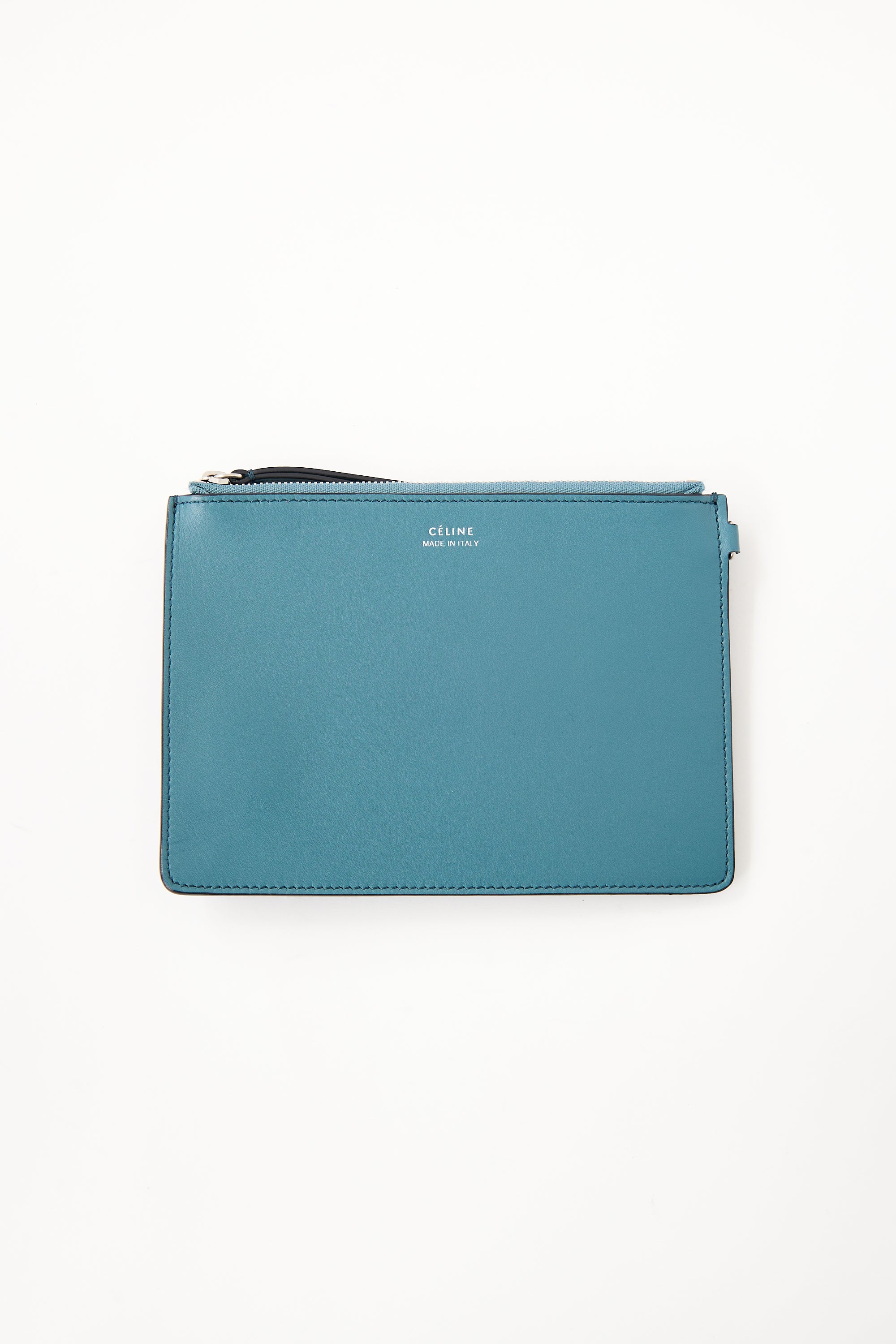 Celine Blue & Black Leather Twisted Cabas Tote