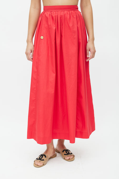 Chanel 1980s Red Bustier & Skirt Set