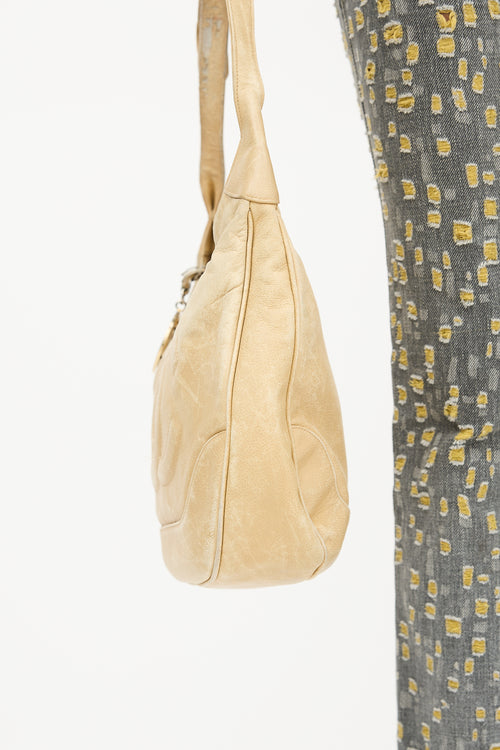 Chanel 1990s Beige Caviar Timeless Shoulder Bag