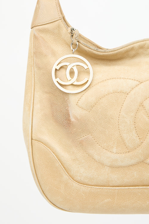 Chanel 1990s Beige Caviar Timeless Shoulder Bag