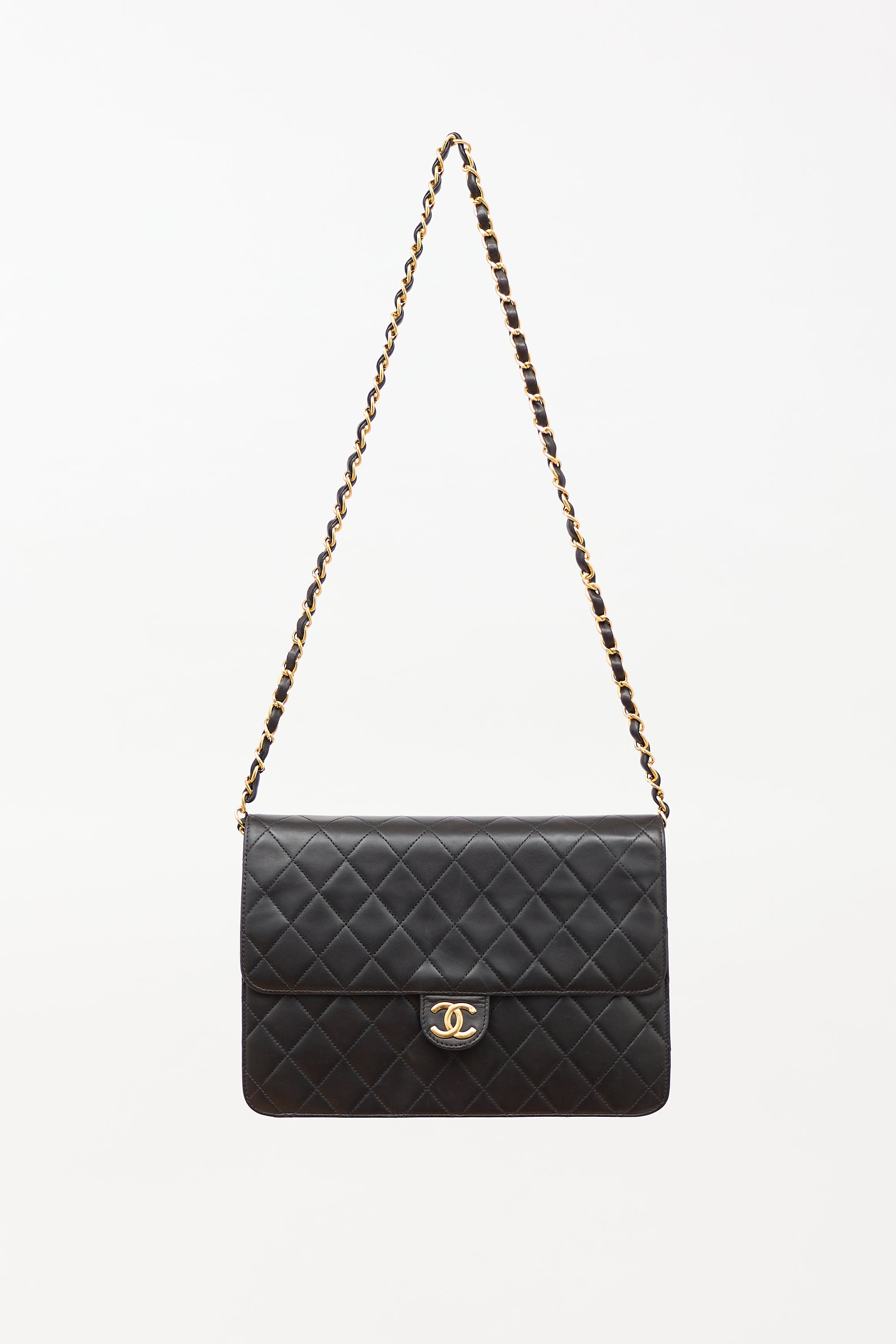 Chanel 1996 Matelassé Half Flap Push Lock Bag