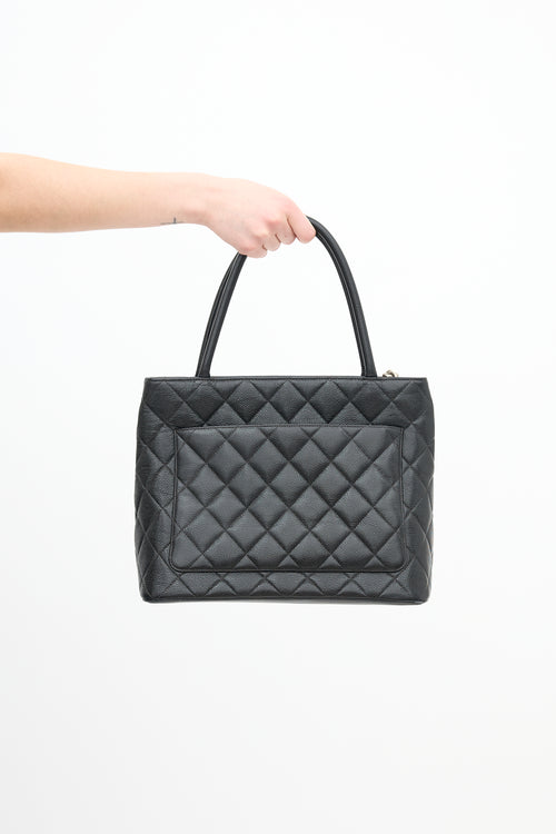 Chanel 2000 Black Quilted Leather Medallion Bag