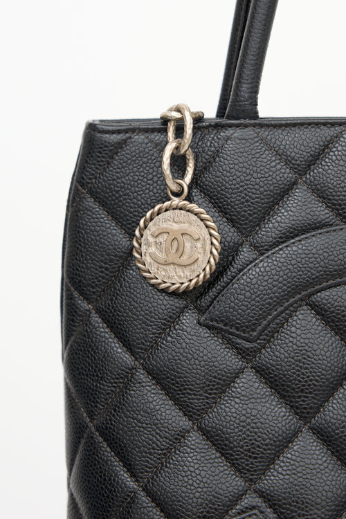 Chanel 2000 Black Quilted Leather Medallion Bag