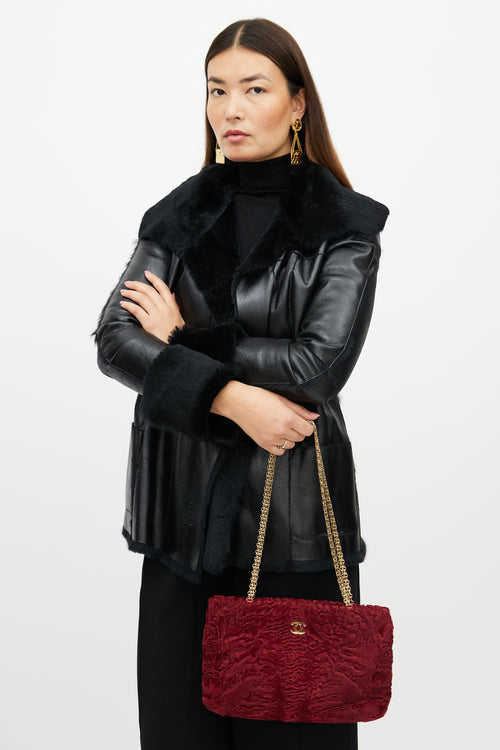 Chanel 2000 Red & Gold Fur Bag
