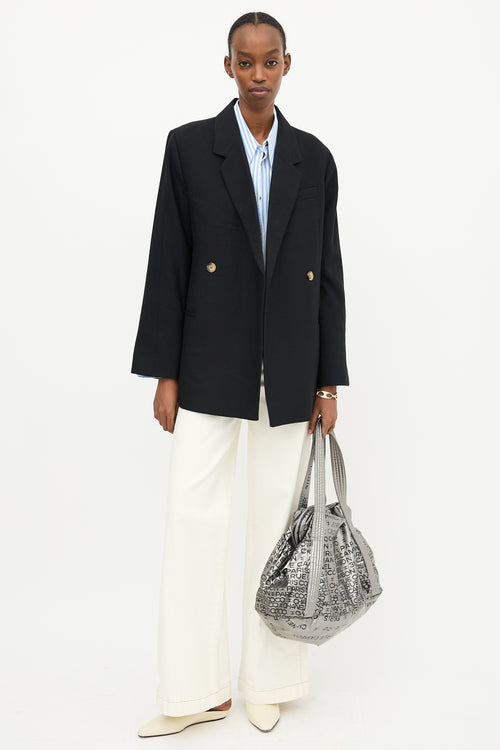 Chanel 2000s Silver Nylon Unlimited Tote Bag