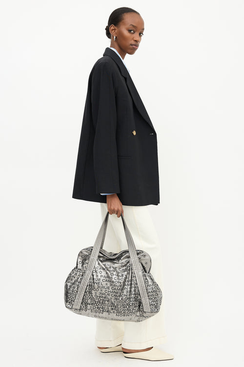 Chanel 2000s Silver Nylon Unlimited Tote Bag