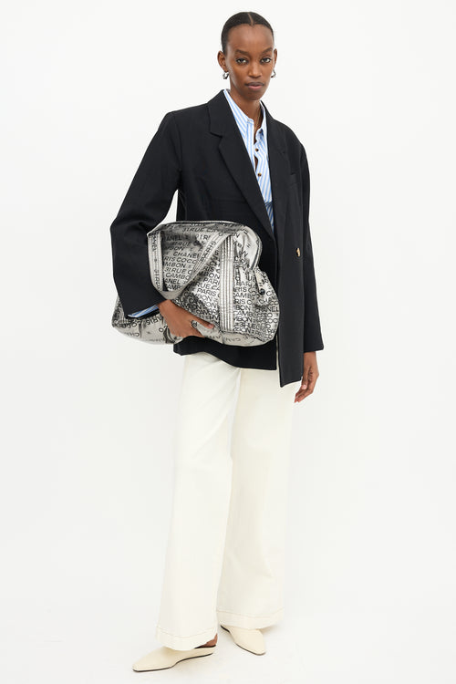 Chanel 2000s Silver Nylon Unlimited Tote Bag