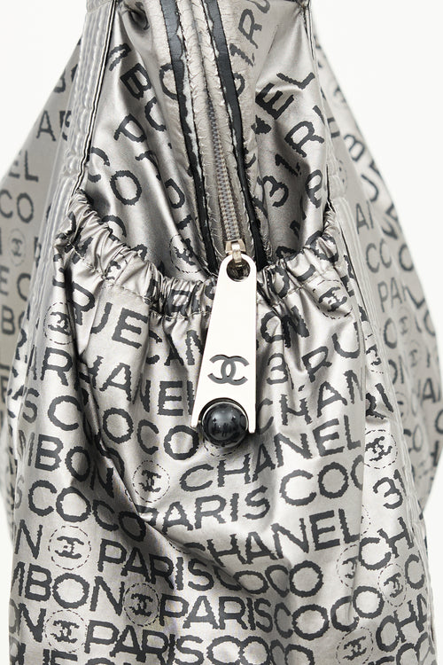 Chanel 2000s Silver Nylon Unlimited Tote Bag