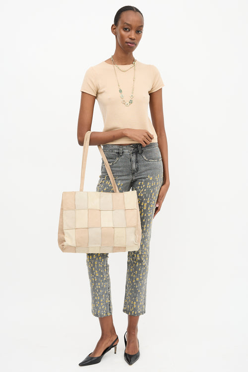 Chanel 2000s Suede Patchwork Tote