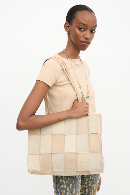 Chanel 2000s Suede Patchwork Tote