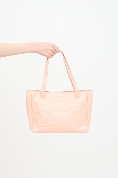 Chanel 2004 Pink Patent Triple CC Medium Tote Bag