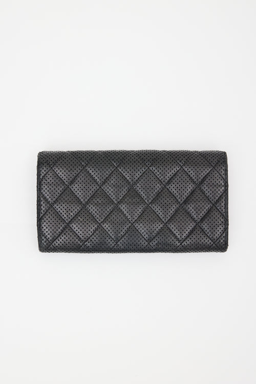 Chanel 2005 Perforated Leather Long Wallet