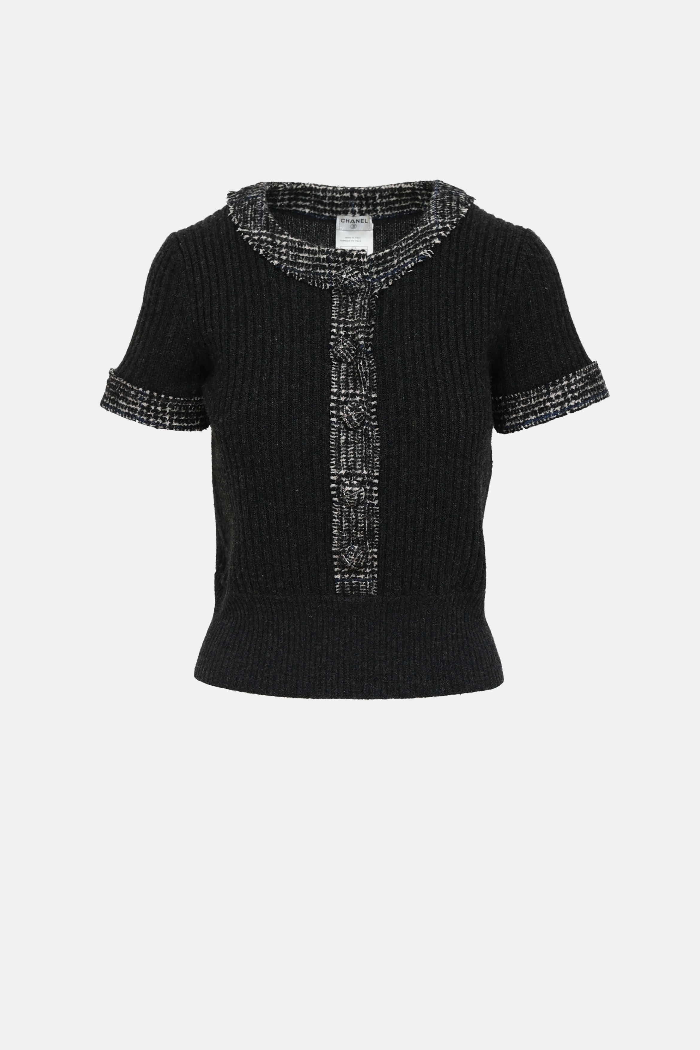 Chanel 2007 Cashmere Button Up Top