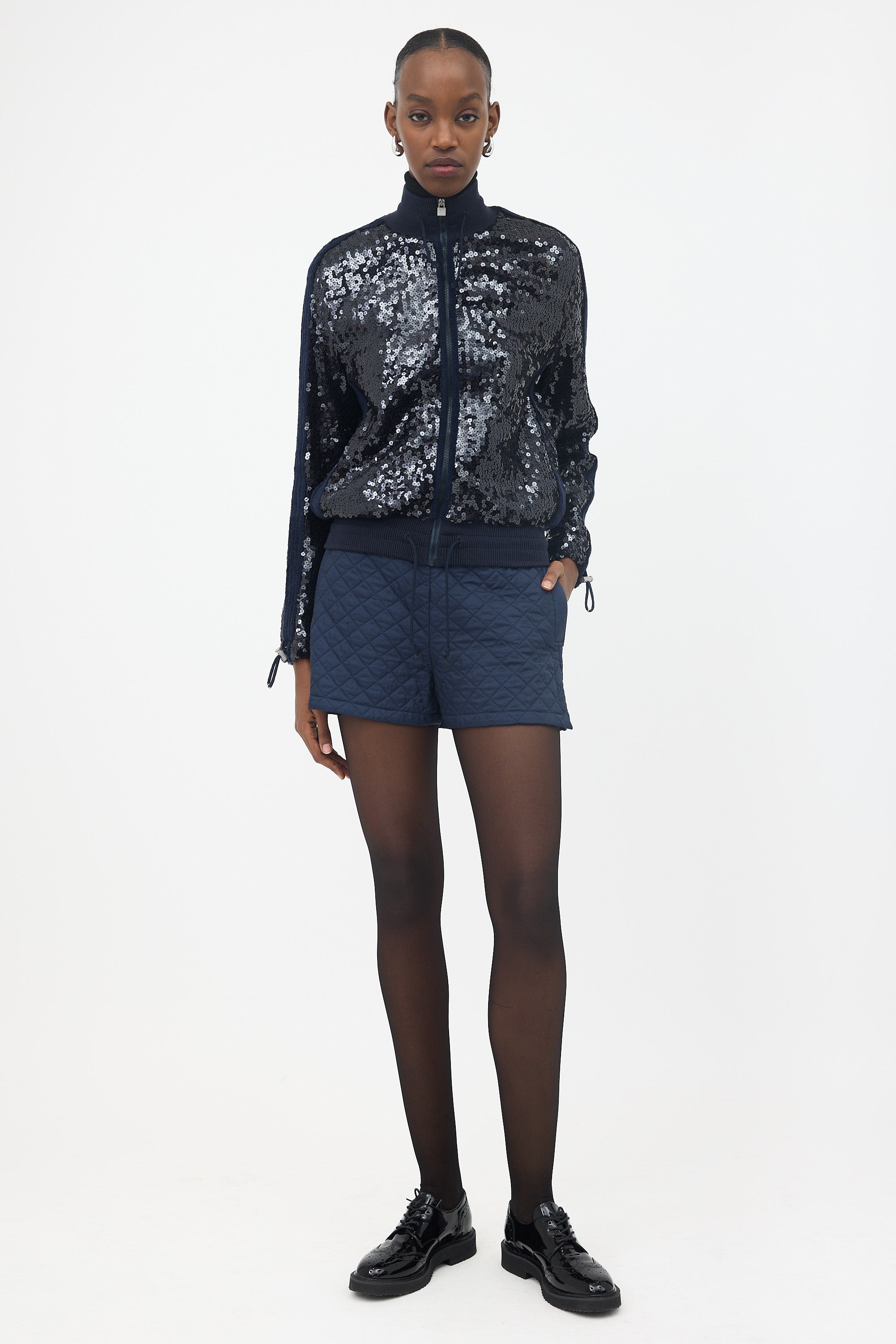 Chanel 2008 Knit Sequin Bomber Jacket