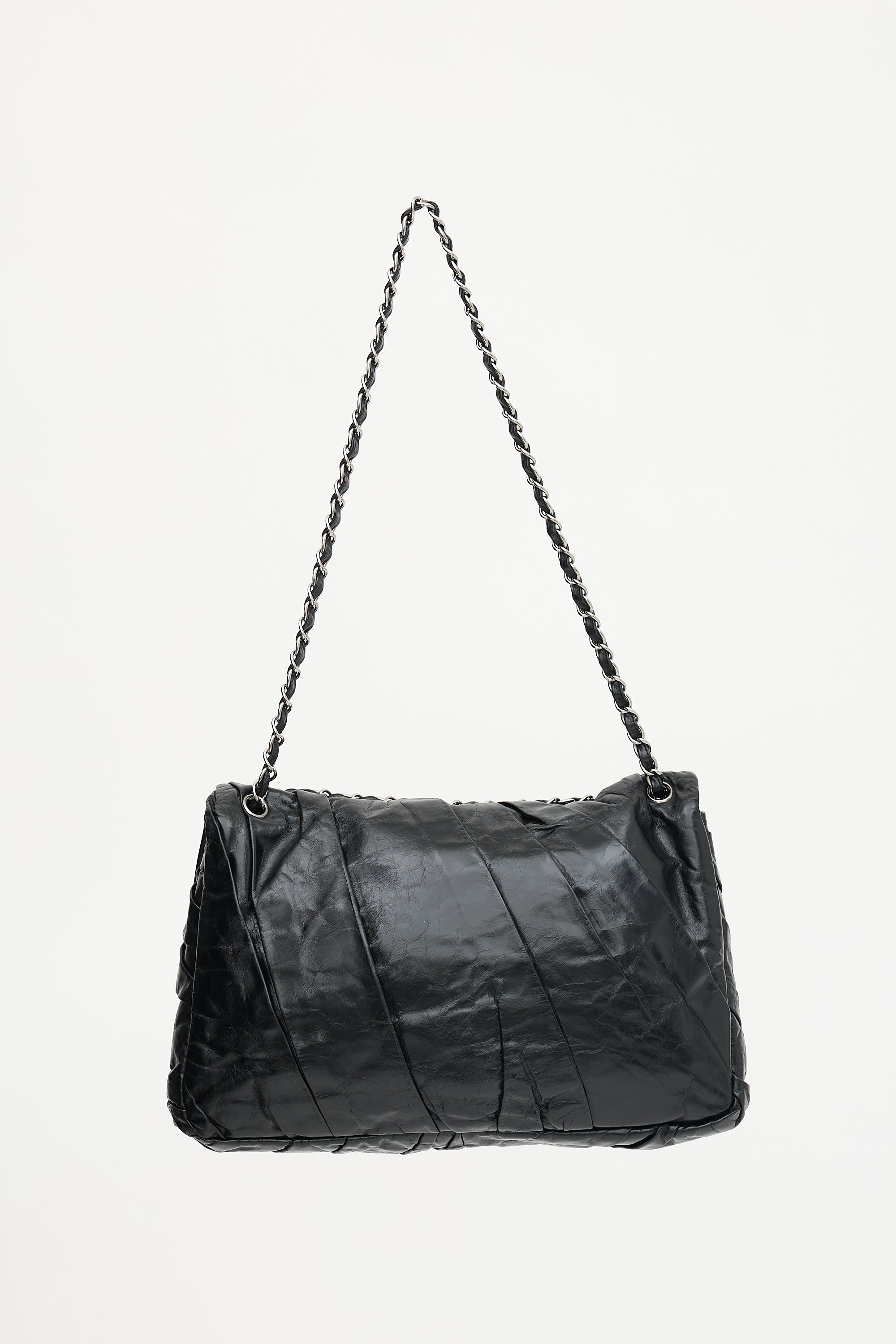 Chanel 2009 Twisted Leather Maxi Flap Bag