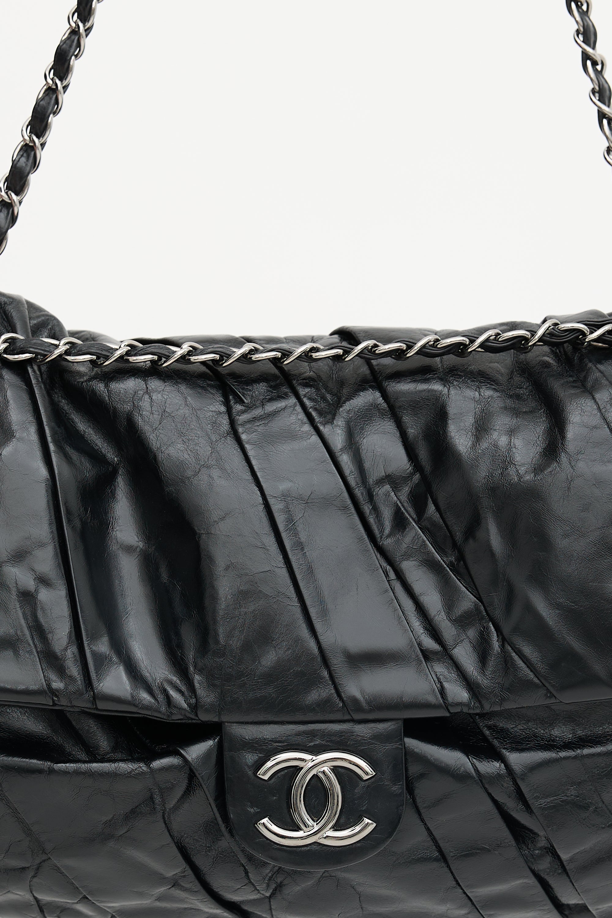 Chanel 2009 Twisted Leather Maxi Flap Bag