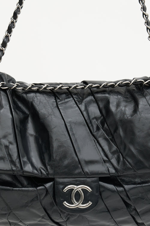 Chanel 2009 Twisted Leather Maxi Flap Bag