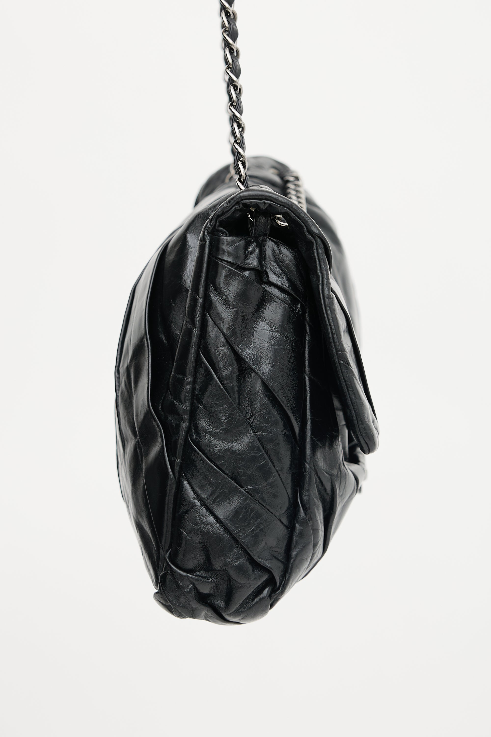 Chanel 2009 Twisted Leather Maxi Flap Bag