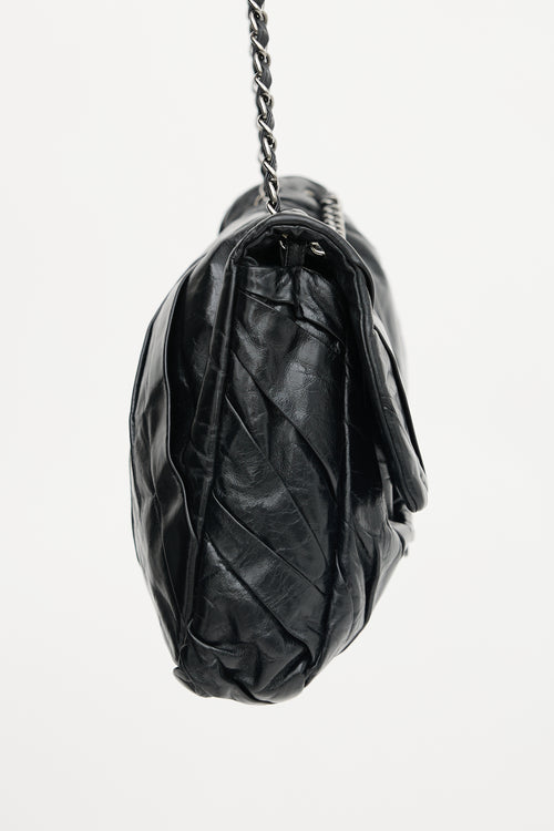 Chanel 2009 Twisted Leather Maxi Flap Bag