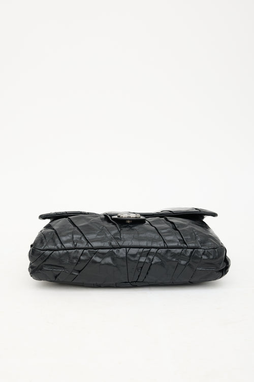 Chanel 2009 Twisted Leather Maxi Flap Bag
