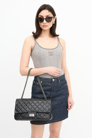 Chanel 2011 Black Leather 2.55 Reissue 227 Flap Bag