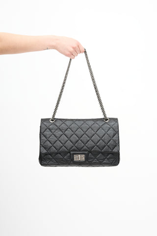 Chanel 2011 Black Leather 2.55 Reissue 227 Flap Bag