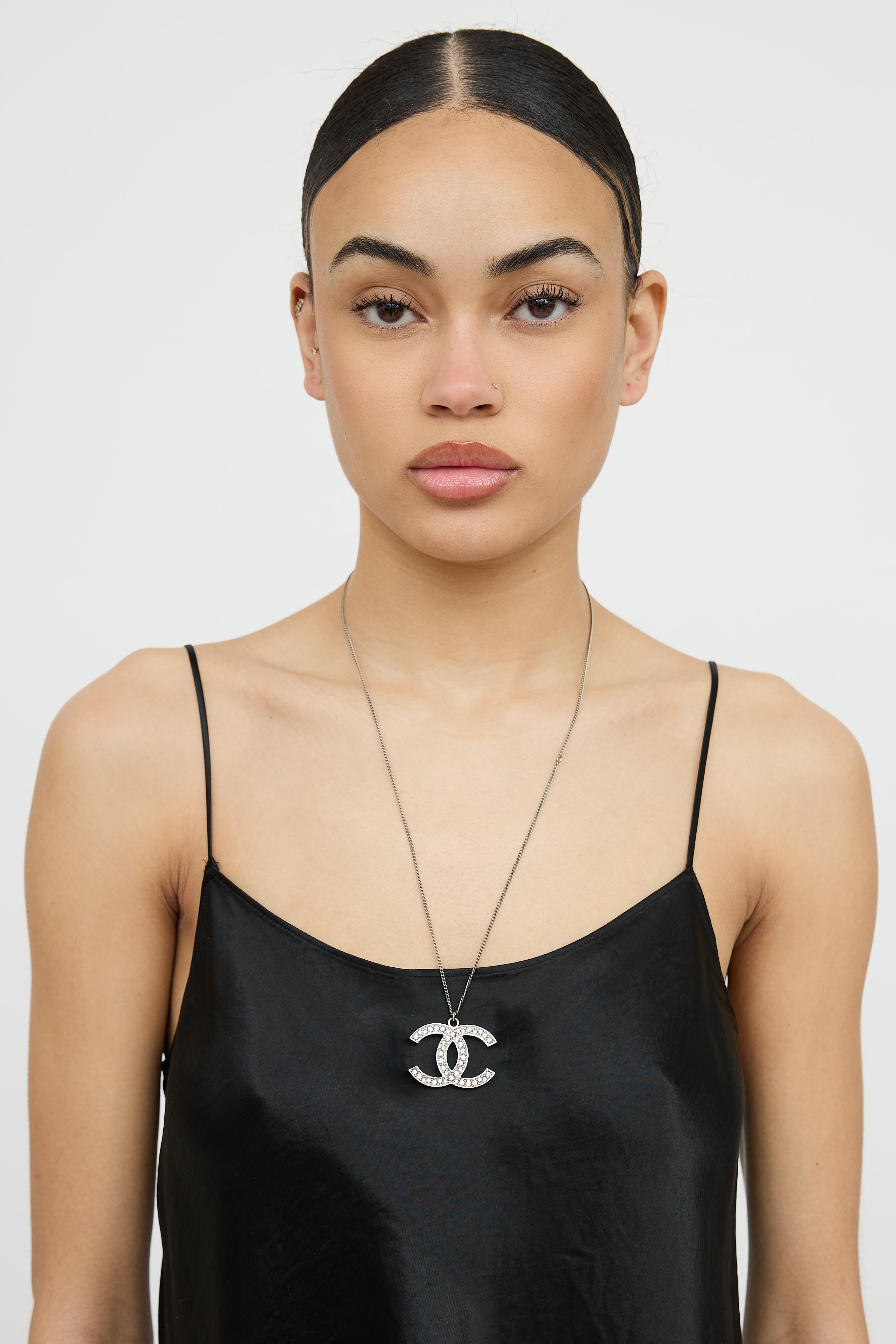Chanel 2014 Crystal CC Chain Necklace