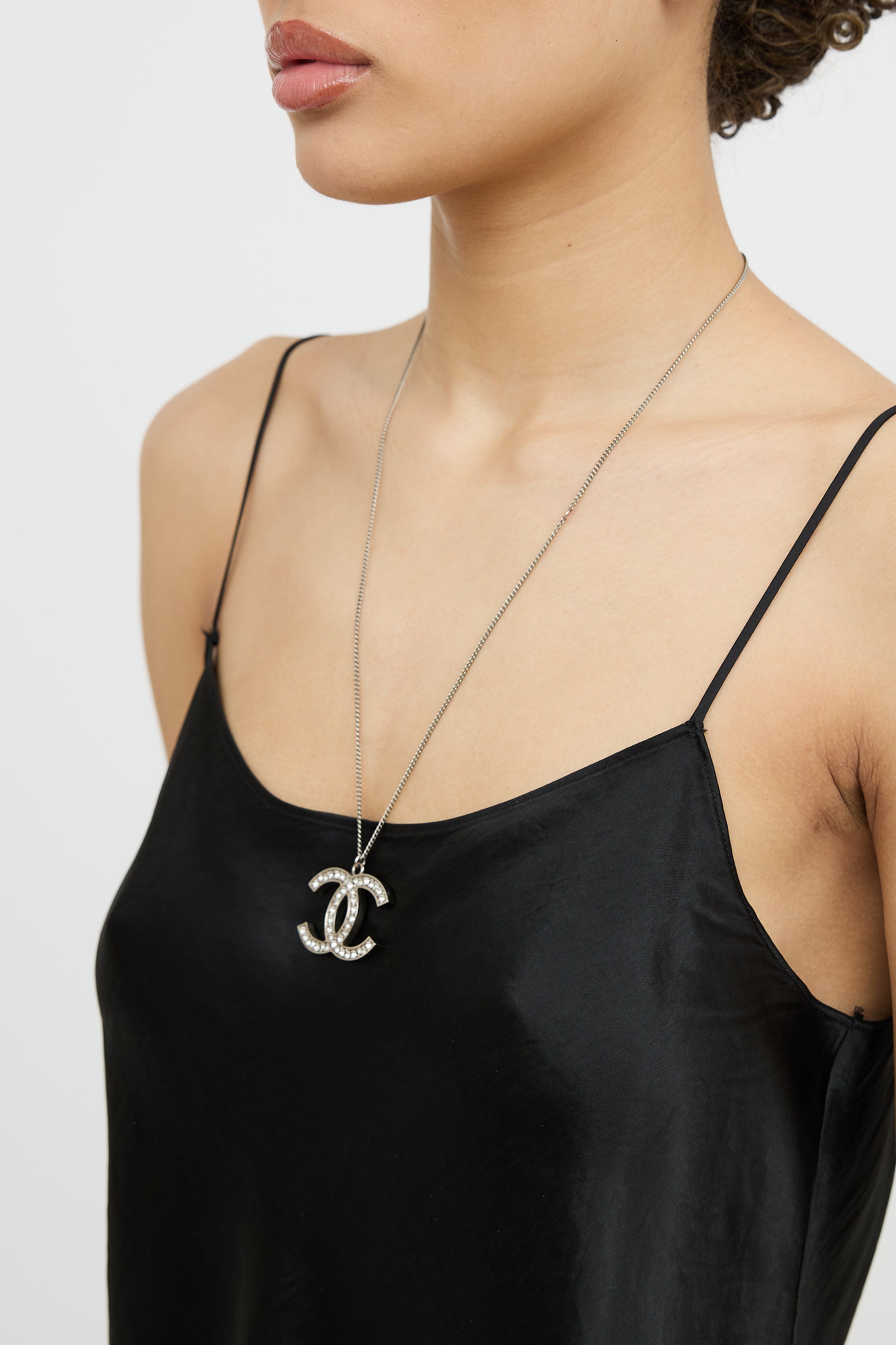 Chanel 2015 Crystal CC Chain Necklace