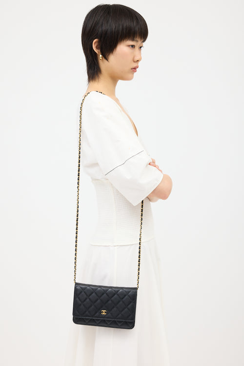Chanel 2013 Caviar Wallet On Chain