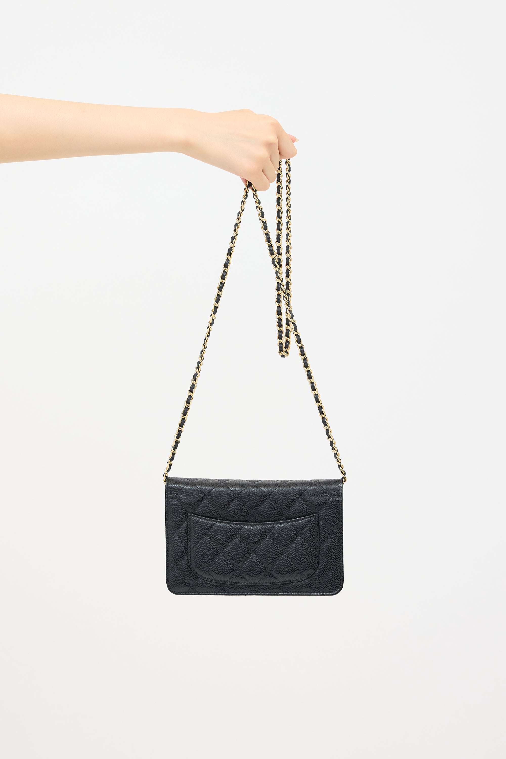 Chanel 2013 Caviar Wallet On Chain