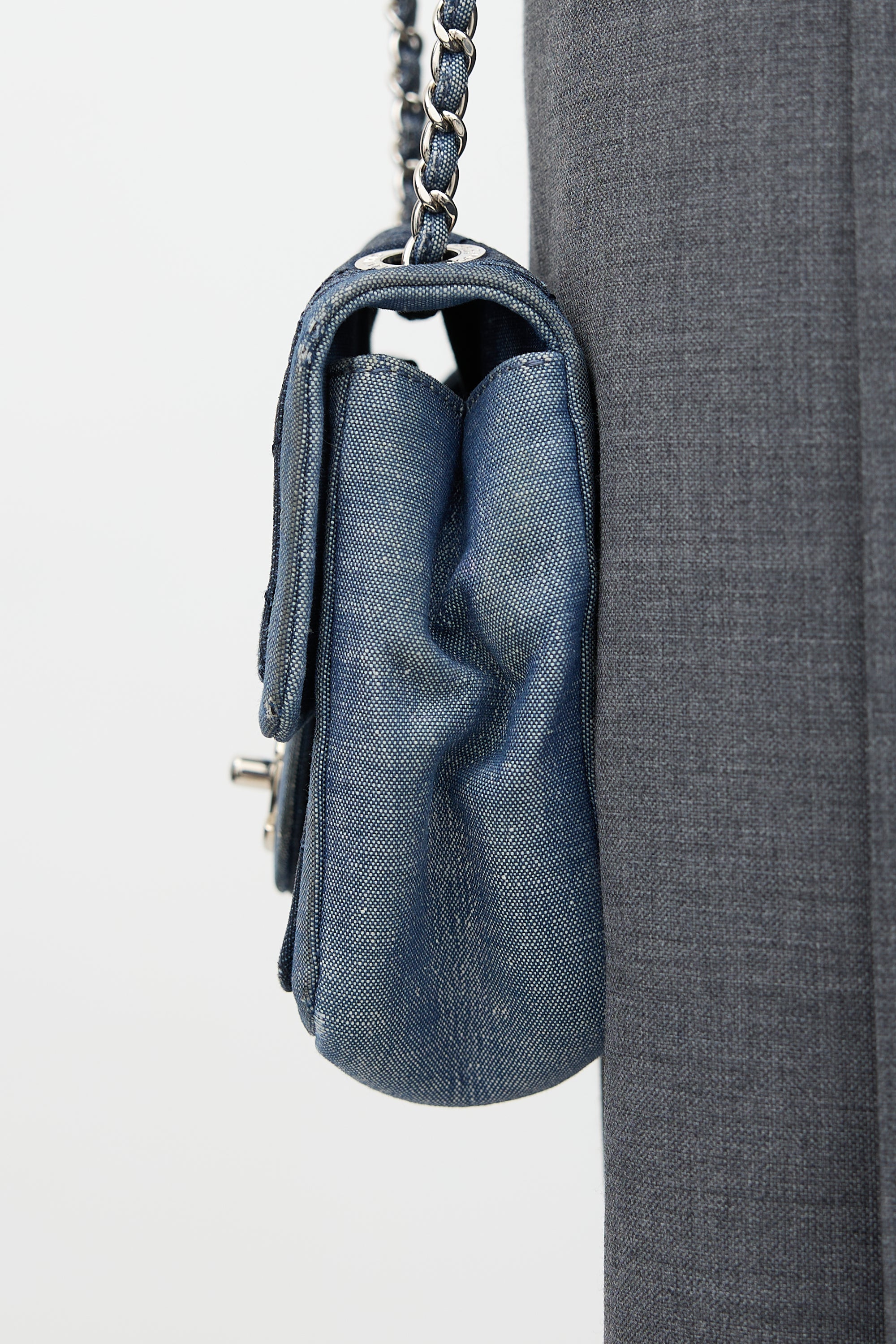 Chanel 2014 Denim Classic Flap Mini Medallion Bag