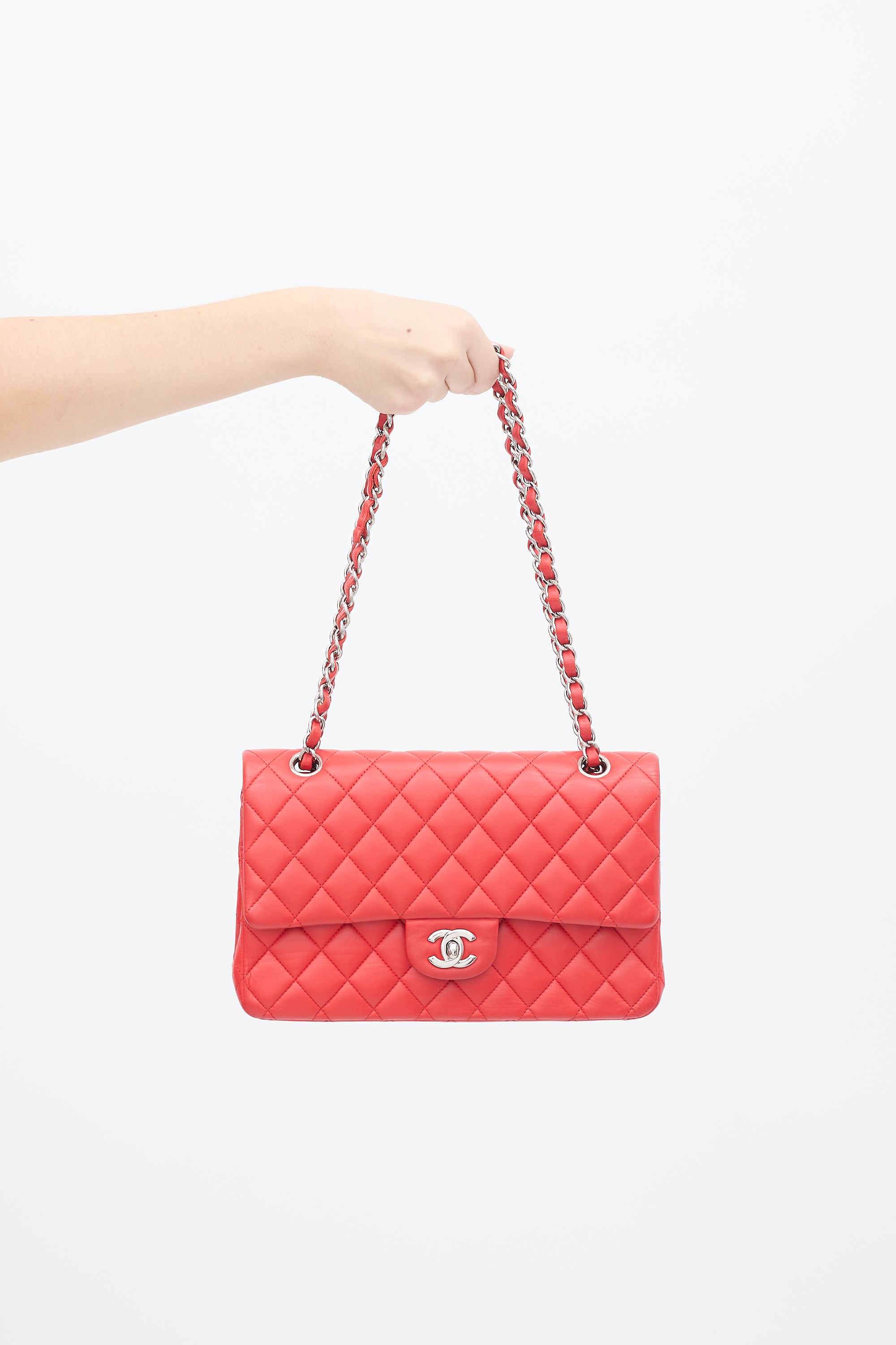 Chanel 2016 Red Leather Medium Double Flap Bag