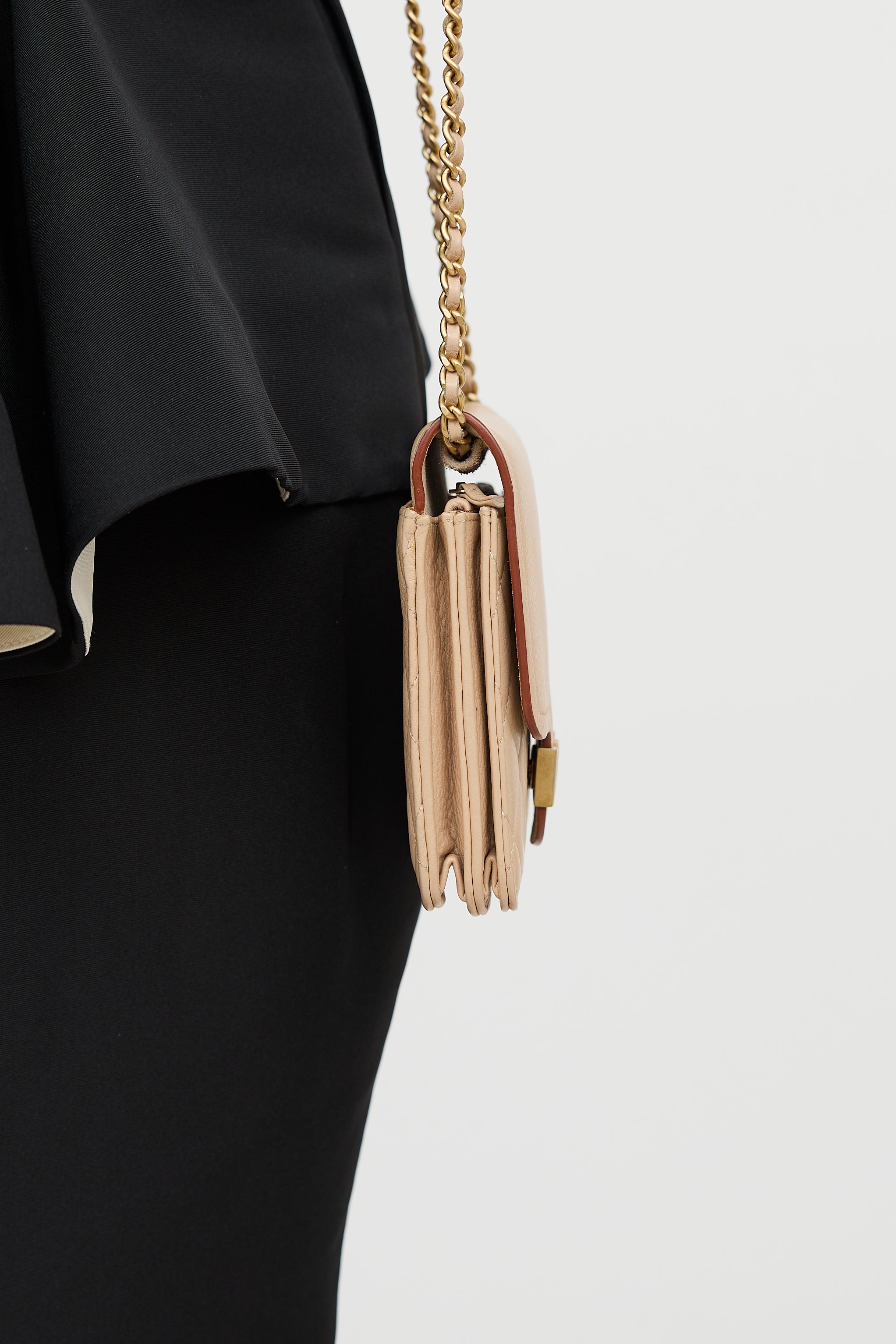 Chanel 2018 Leather Archi Chic Wallet On Chain Bag