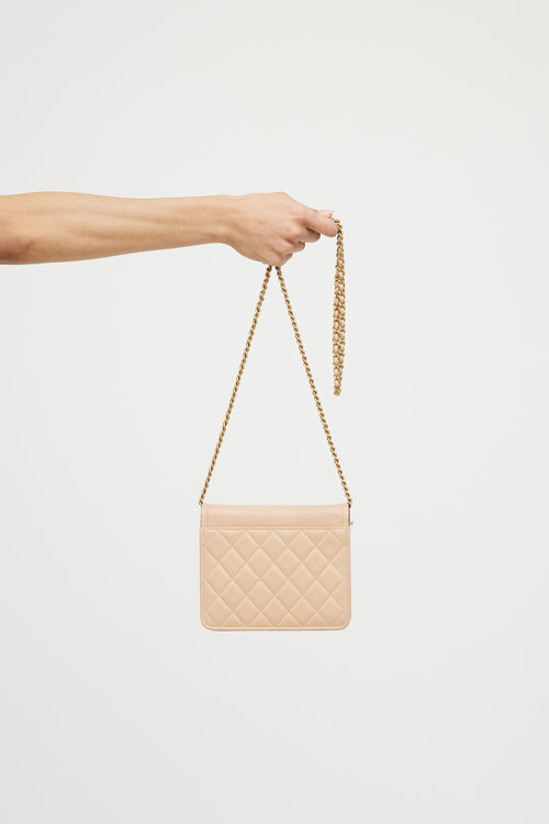 Chanel 2018 Leather Archi Chic Wallet On Chain Bag