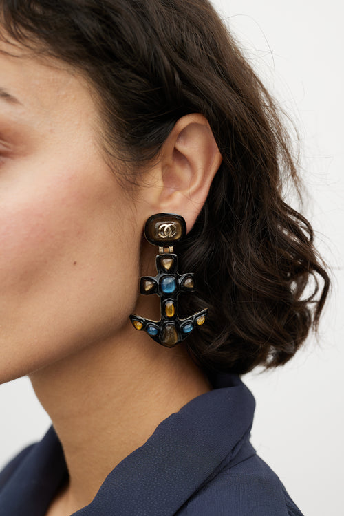 Chanel 2018 CC Anchor Earrings