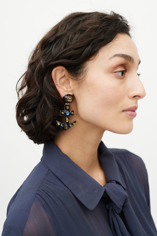 Chanel 2018 CC Anchor Earrings