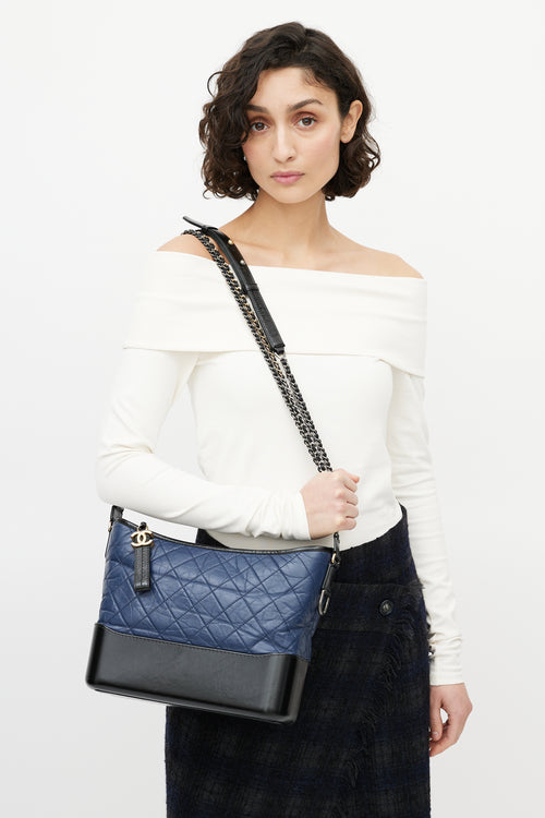 Chanel 2018 Black & Navy Gabrielle Crossbody Bag