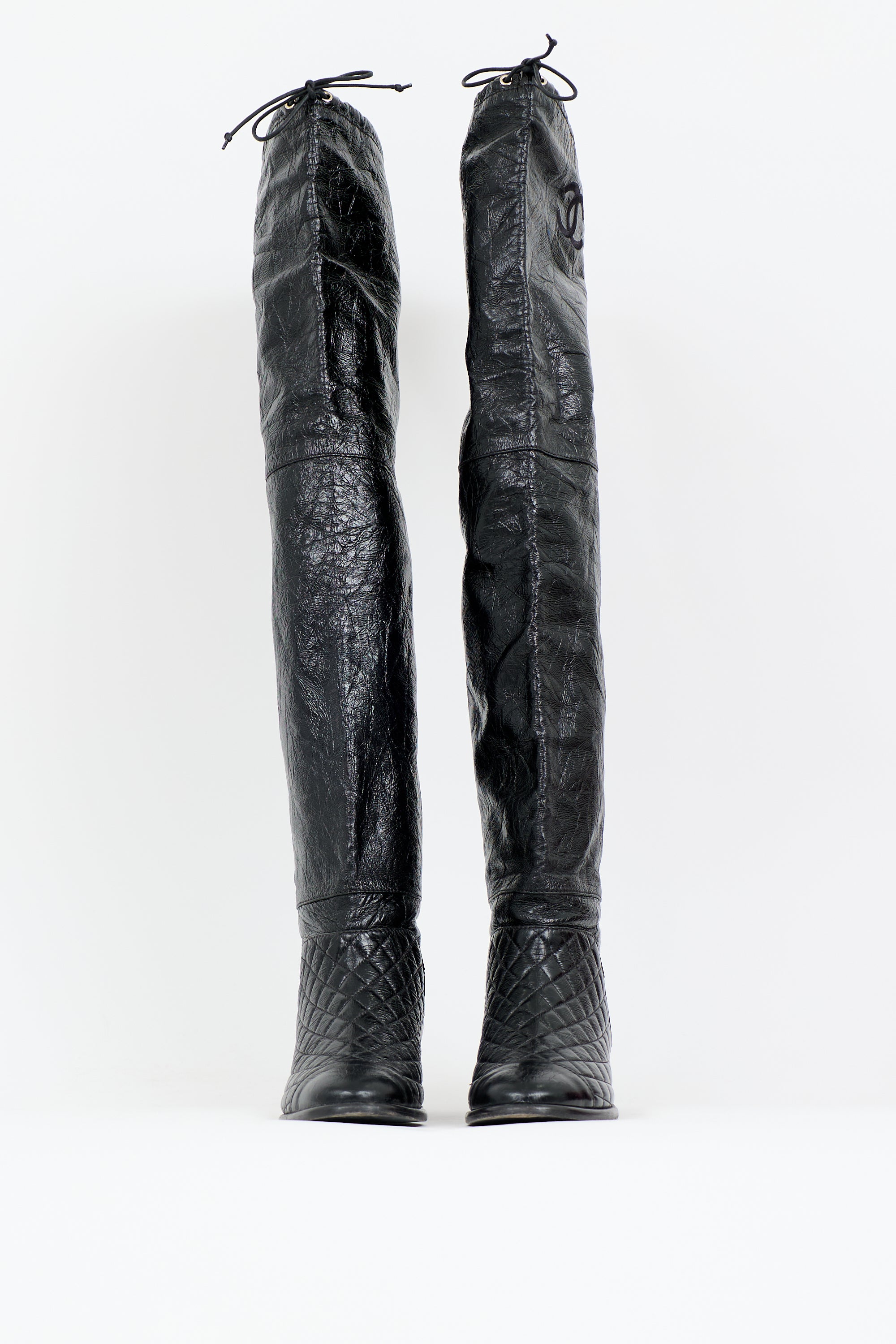 Chanel 2018 Leather CC Thigh Boot