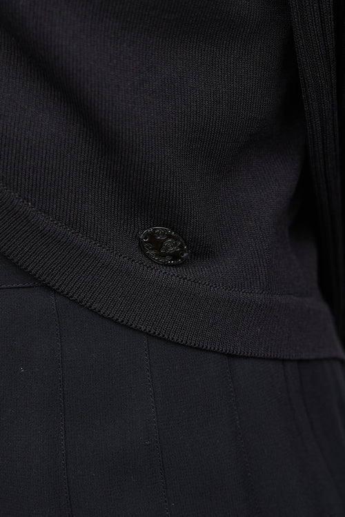 Chanel 2019 Black Wrap Scarf Cardigan